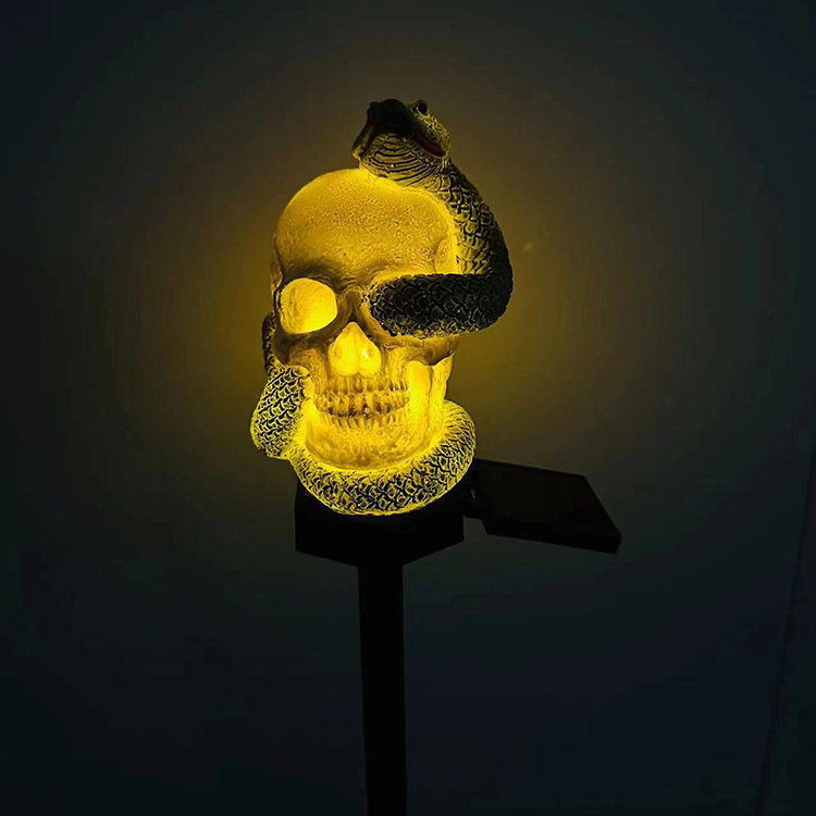 Halloween Solar Head Garden Night Lights LED Outdoor Resin Pathway Lights Garden Landscape Decoration Ground Lamp Ornament