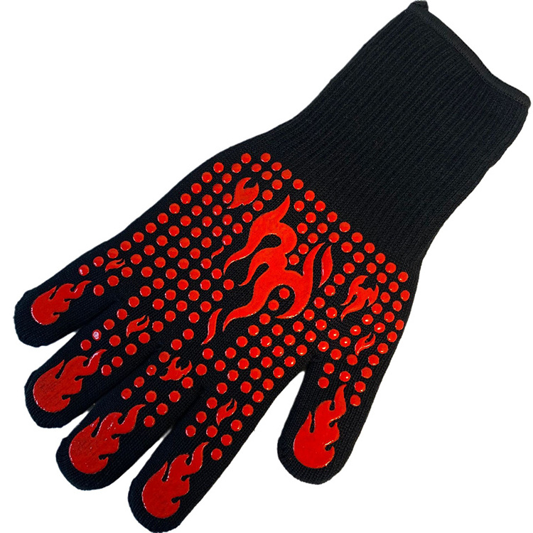 Hot Barbecue Cotton Silicone Oven Mitts Gloves Extreme Heat Resistant Glove Grill BBQ Glove for Kitchen Cooking Baking