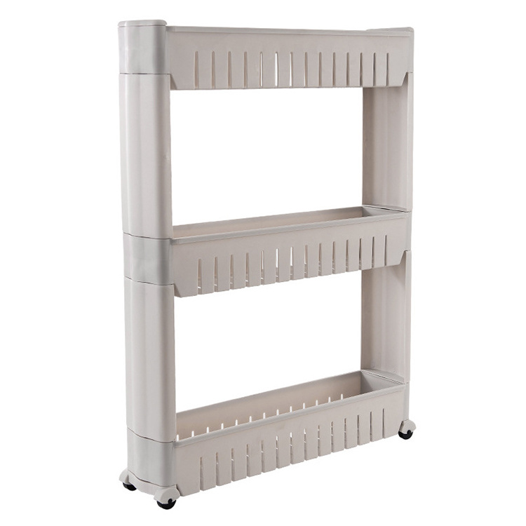 New 2024 Slim Storage Cart 5-Tier Bathroom Organization Slide Out Cart with wheel slot storage rack for Narrow Space