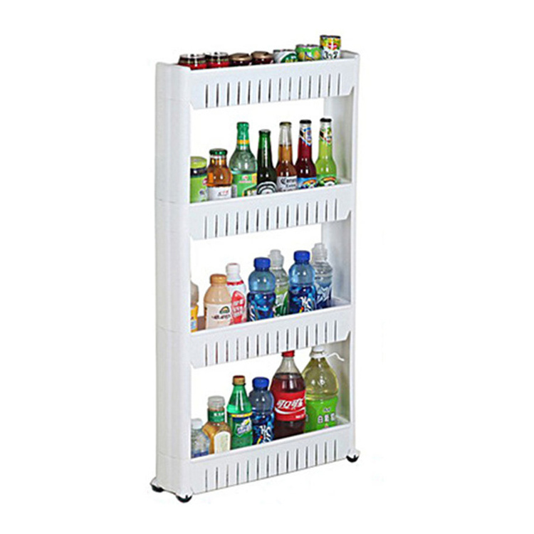 New 2024 Slim Storage Cart 5-Tier Bathroom Organization Slide Out Cart with wheel slot storage rack for Narrow Space