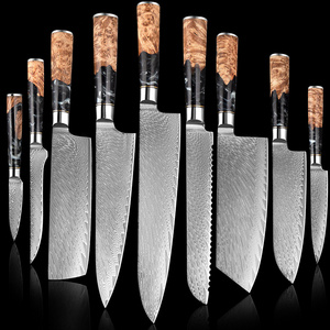 Most Popular Slicing Utility Knife Cooking Tools With Resin Handle Damascus Steel Kitchen Chef Knife Set For Kitchen