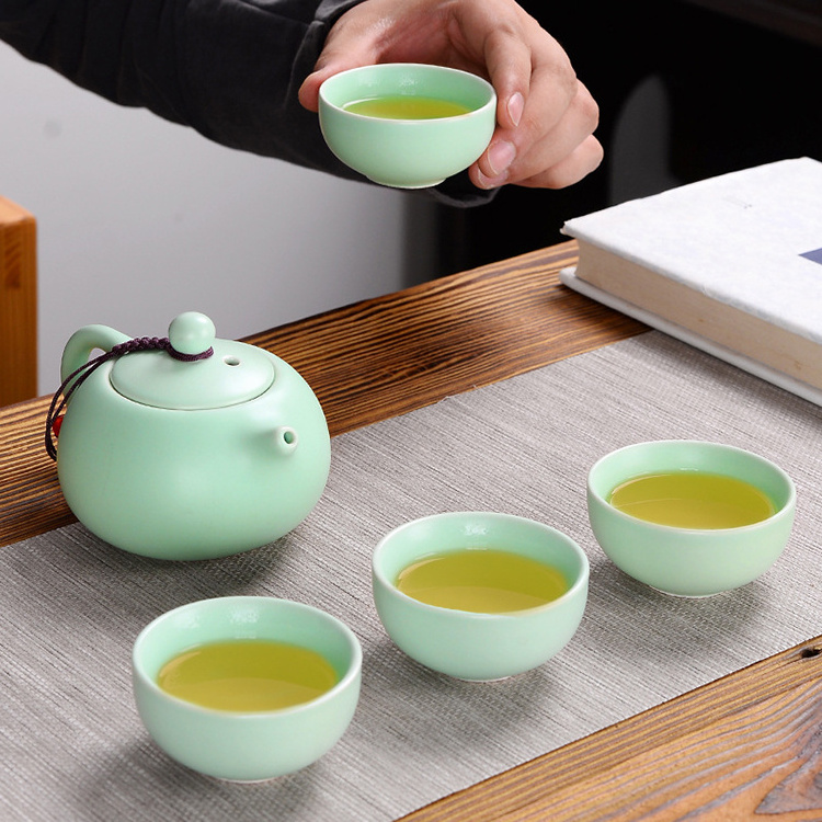 Wholesale custom Logo Ceramic travel tea set Tea Cup Set Including Tea Pot