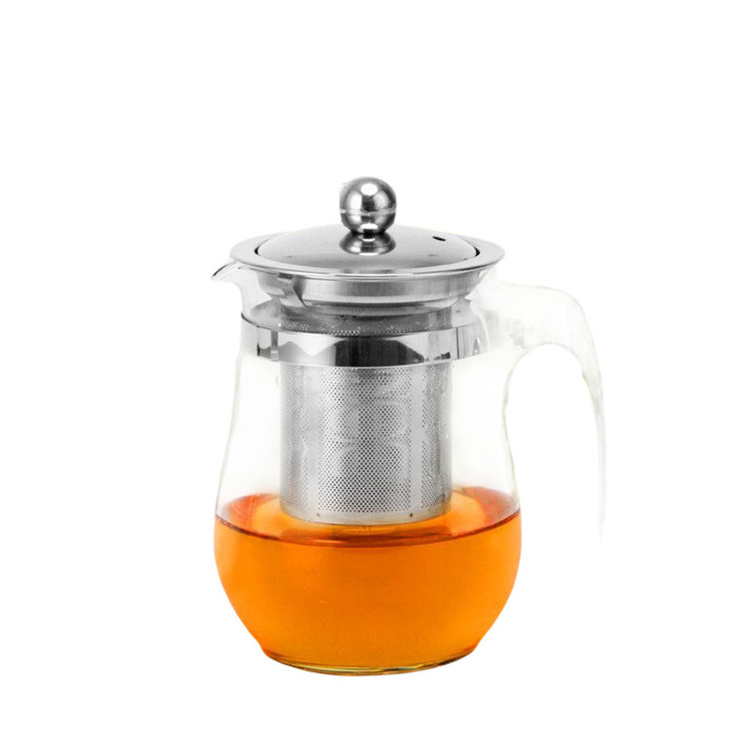 Home Office Camping Picnic Glass Tea Kettle Glass Tea Pot with Infuser and Lid for Blooming & Loose Leaf