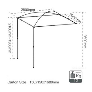 YOUQI Outdoor portable camping trailer road trip barbecue multi-person rain shade pergola beach canopy tent canopy