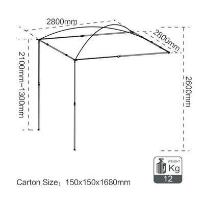 YOUQI Outdoor portable camping trailer road trip barbecue multi-person rain shade pergola beach canopy tent canopy