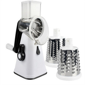 Kitchen Manual Mandoline Shredder Vegetable Cutter Slicer Rotary Cheese Grater Chopper with Drum Blades