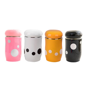 Cute Cartoon Double Walled Stainless Steel Mini Mushroom Insulated Water Bottle for School Travel Picnic