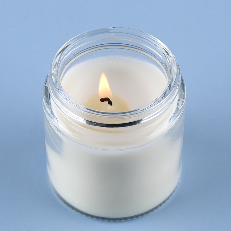 wholesale white transparent round candles jar Outdoor Survival Lighting glass candle jars with lid