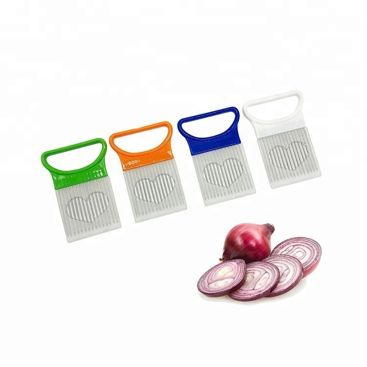 All-In-One Stainless Steel Cut Onion Holder / Meat Fork needle / Vegetable Slicer Tomato Cutter