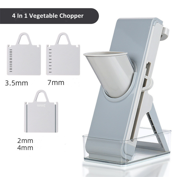 Factory Top Seller 2024 Potato Onion Cucumber Carrot Meat Slicer Mandoline Slicer 4 In 1 Vegetable Chopper