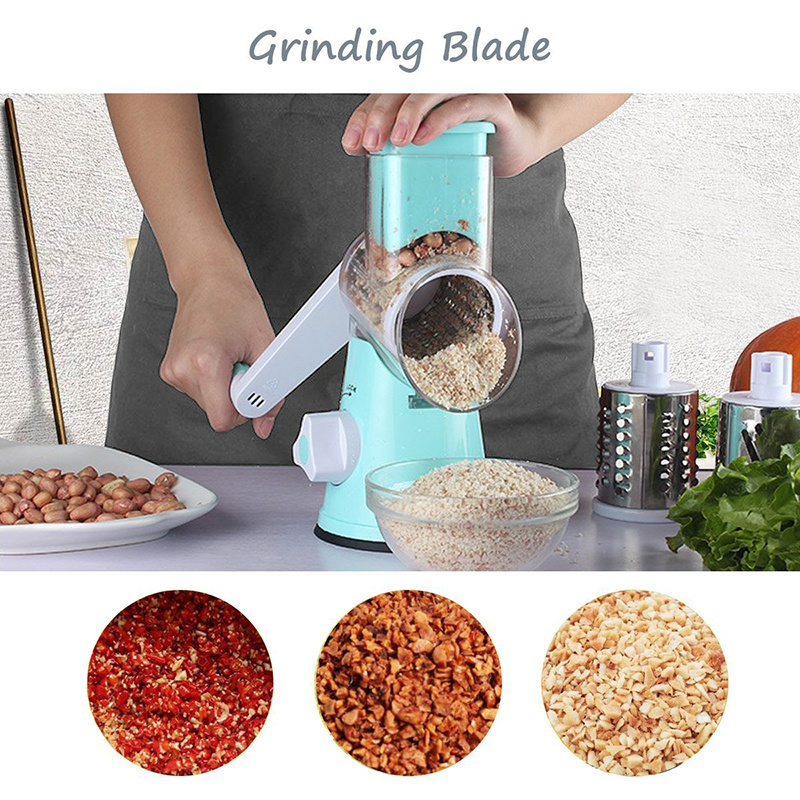 Manual 3 Stainless Steel Round Blade Mandoline Vegetable and Fruit Spiral Slicer