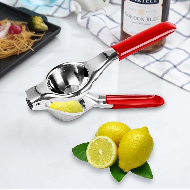 Lemon Squeezer with PVC black handle Premium Quality Stainless Steel Press Lemon Lime Squeezer Manual Juicer