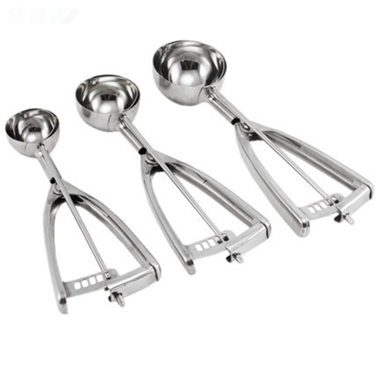 online Hot Sale 304 Stainless Steel 3pcs Ice Cream Scoop stainless steel Ice Cream Spoons Cookie Spoon Set