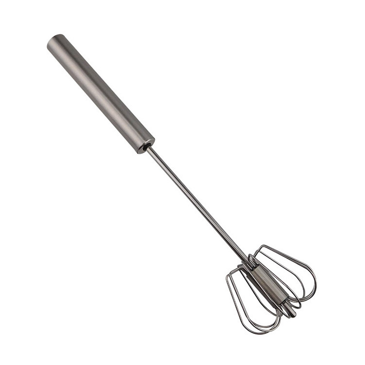 2024 online Hot Sale New Product Cooking Kitchen Baking Tool 12 inch Stainless Steel Hand Held Semi-automatic Egg Beater Whisk