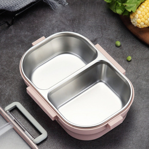 Portable Japanese Lunch Box With Compartments Tableware 304 Stainless Steel Kids Bento Box Microwave Food Container