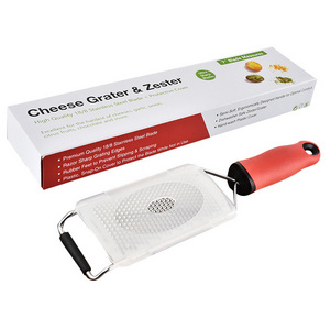 online hot kitchen utensils mini stainless steel manual cheese lemon zester grater with silicone handle