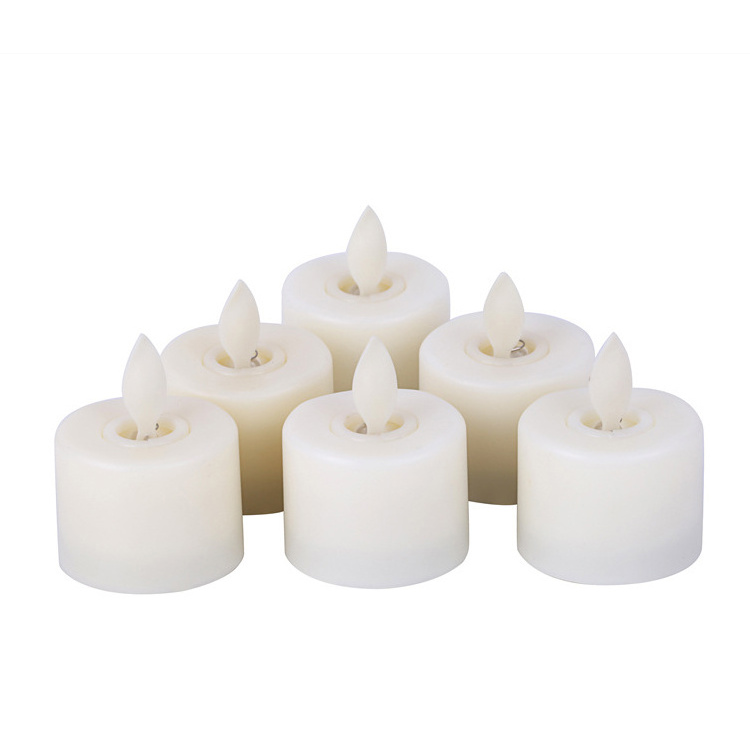 High quality 6Pieces Flicker Flame Rechargeable Flameless Led Tealight Candles for Home Wedding Party Decoration