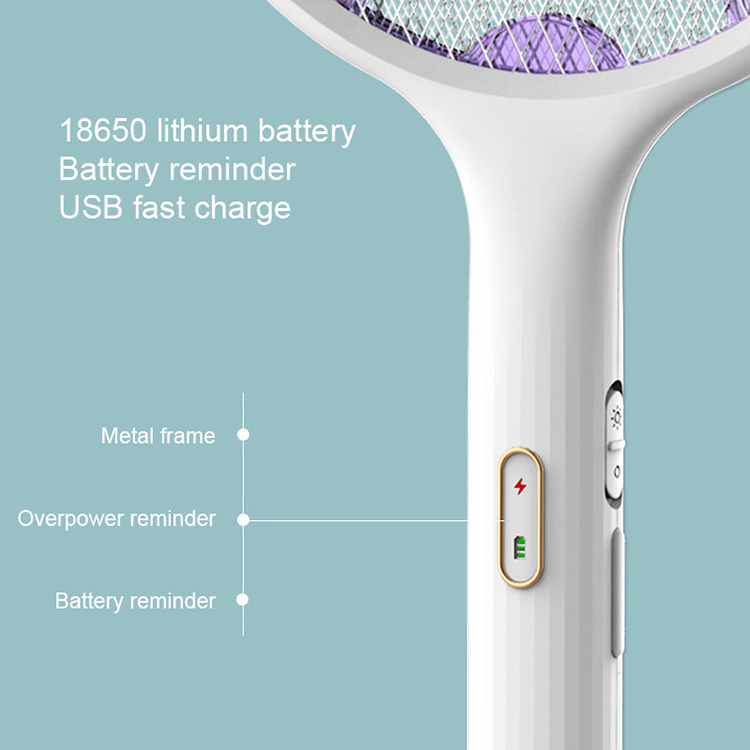 2024 Rechargeable New Product Circuit Board Lithium Battery Electric Mosquito Swatter USB Rechargeable Home With Lights