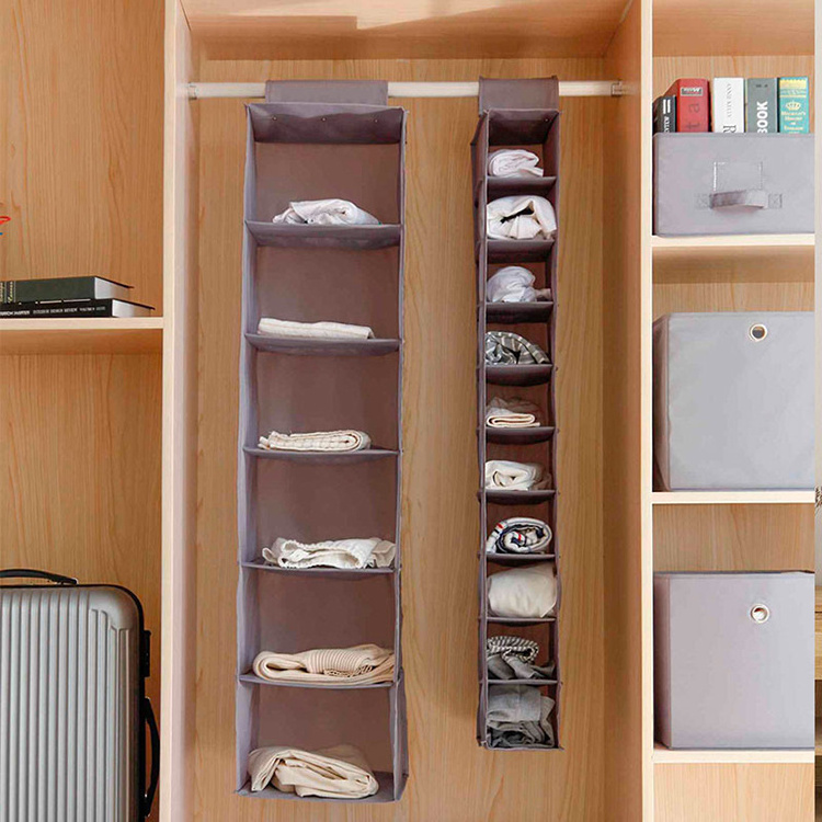 10 Shelves Closet Hanging Storage Bag Hanging Closet Organizer and Storage for Home Dorm Room