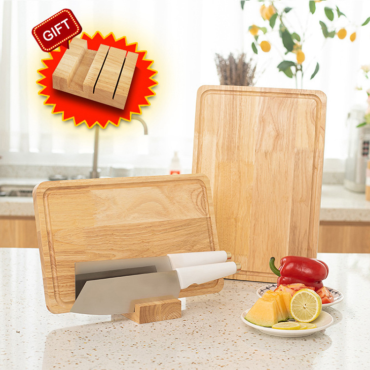 Kitchen Accessories Large Wood Cutting Board with Handle - Butcher Block Cutting Board Wood Large Charcuterie Board cookware set