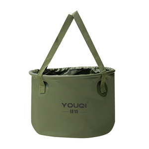 YOUQI Wholesale Water Bucket Custom Printed Round Collapsible Folding Bucket Camping Folding Bucket Portable Car Wash Basin and