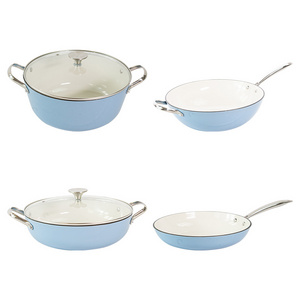 Kitchen Custom Enameled Cast Iron Cooking Pot With Glass Lid Cookware Sets as Gifts for Family