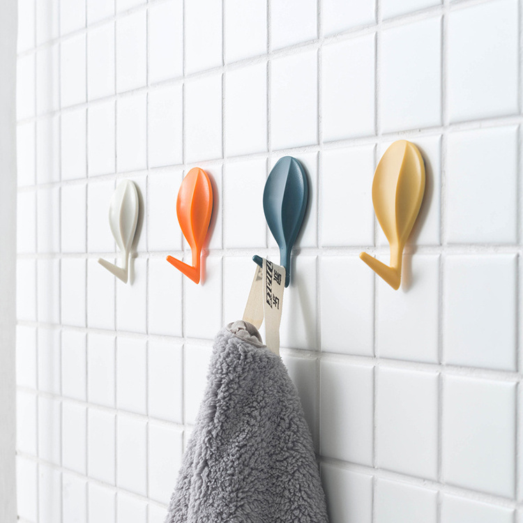 Pack of 8 Plastic Self Adhesive Hooks Wall Hooks for Hanging Keys Bathroom Shower Outdoor Kitchen Door