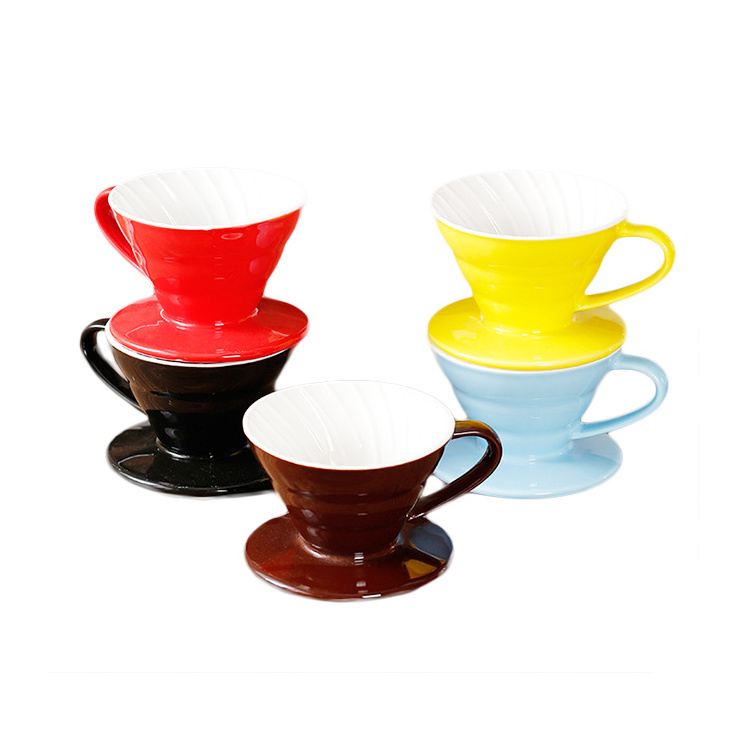 Ceramic Coffee Dripper For Neat Filter Cone Pour Over Coffee Cone Dripper Filter with Cup Stand(1-4 cups)