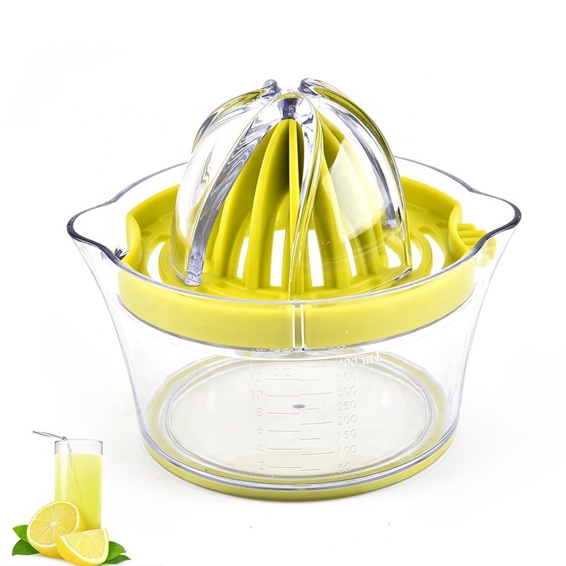 online Top Seller Products Eco-friendly Kitchen Accessories Manual Lemon Orange Juicer Squeezer With Measuring Cup and Grater