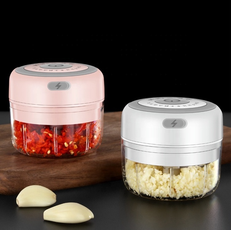 Kitchen Accessories Wireless Vegetable Cutter Meat Food Chopper Mini Electric Garlic Crusher Chili and Ginger Crusher