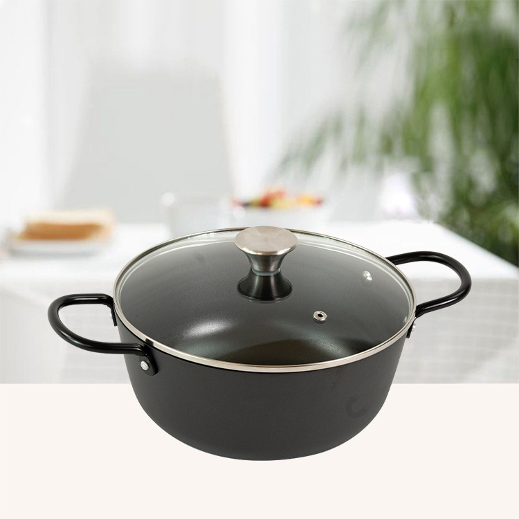 New product 2024 Cast Iron Stock Pots With glass Lid Dutch Oven Casserole for Cooking Kitchen