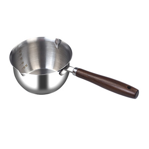 Hot Sale 11cm Stainless Steel Pans Pots And Kitchen Saucepan Induction Base Handle Sauce Pan Lid Milk Pot