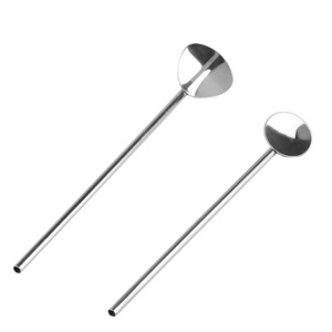 online Top Seller 2024 Bar Tool Cocktail Shaker Jigger Strainer Bar Tool Stainless Steel Heart-shaped / Round Mixing Spoon