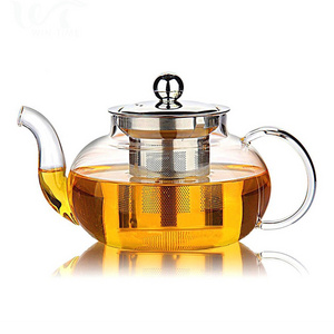 2024 online Hot Sale New Product Heat Tempered Blooming Glass Flower Teapot With Tea Infuser Loose Leaf Tea Pots