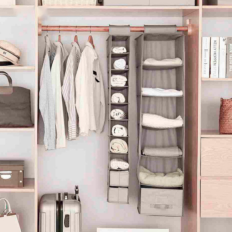 10 Shelves Closet Hanging Storage Bag Hanging Closet Organizer and Storage for Home Dorm Room