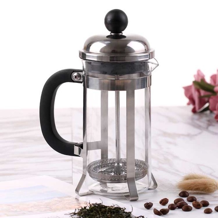 online Best Seller Portable Borosilicate Glass Coffee Plunger Food Grade Stainless Steel Double Mesh Classical French Press