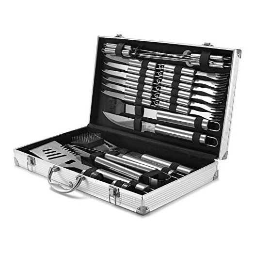 24pcs Stainless Steel Garden Barbecue Tools Set Grill Snap On Bbq Utensil Set Grilling Tool