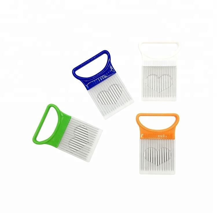 All-In-One Stainless Steel Cut Onion Holder / Meat Fork needle / Vegetable Slicer Tomato Cutter