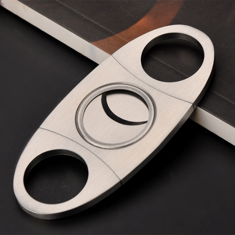 New Design Product Gold Round Stainless Steel Metal Handle Double Blade Cigar Cutter Scissors Tool Wholesale