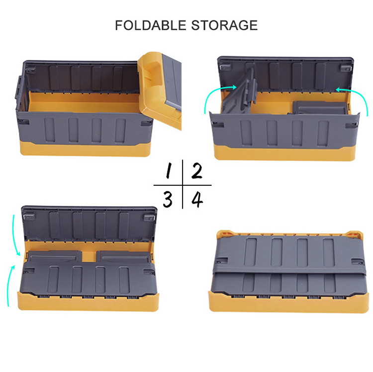 Plastic Durable Cargo Weathertight Storage Organizer Box Secure Padlock Car Trunk Organizer Collapsible