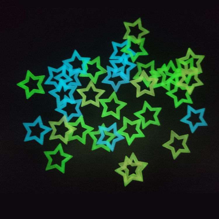 Hot Sale Products 40 pcs Pack Home Decor Baby Room 3D Hollow Stars Dark Glow Luminous Cartoon Star Nursery Wall Stickers Decal