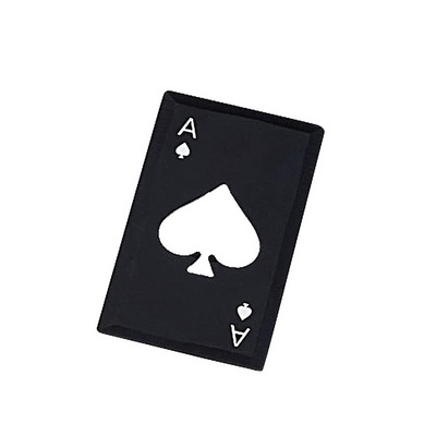 online Hot Sale Black Poker Card Spades Beer Bottle Opener Personalized Stainless Steel Bottle Opener Bar Tool