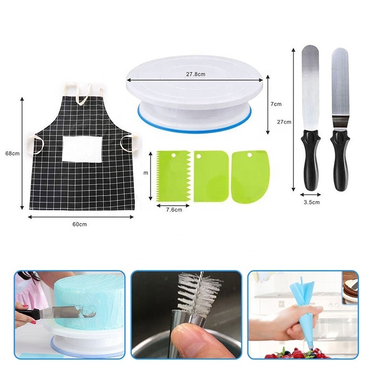 online Top Seller New Trending Products Cake Decorating Turntable Baking Kit Tools Supplies 127pcs Set Kitchen Cake Accessories