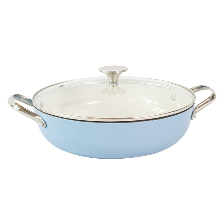 Kitchen Custom Enameled Cast Iron Cooking Pot With Glass Lid Cookware Sets as Gifts for Family