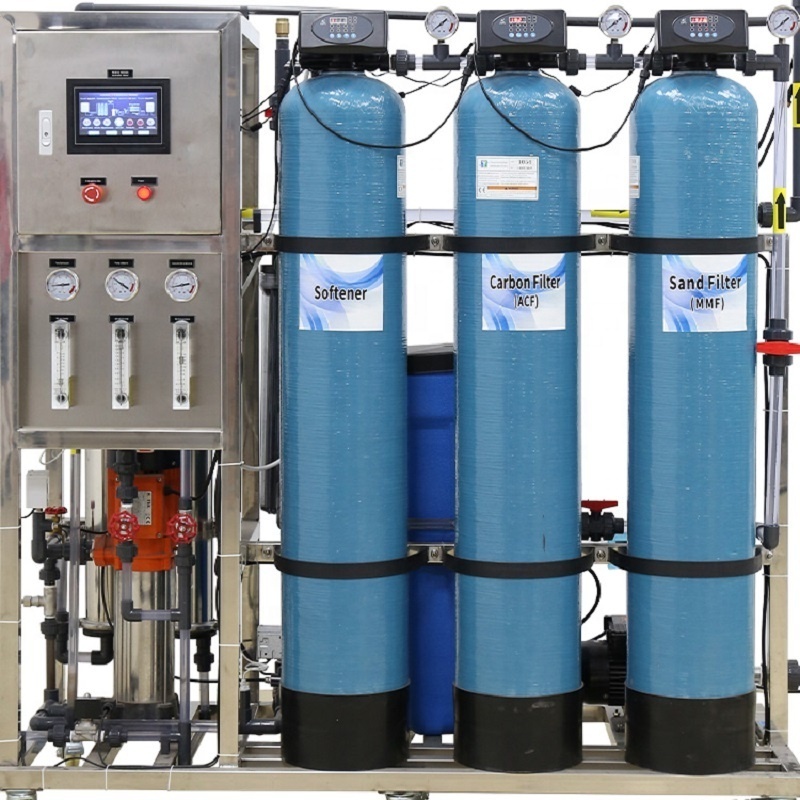 0.5TPH water filter system reverse osmosis plant commercial water treatment plant with PLC control panel