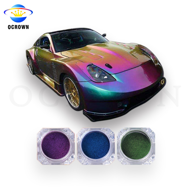 Car chameleon pigments paint color shifting auto coating powder chrome