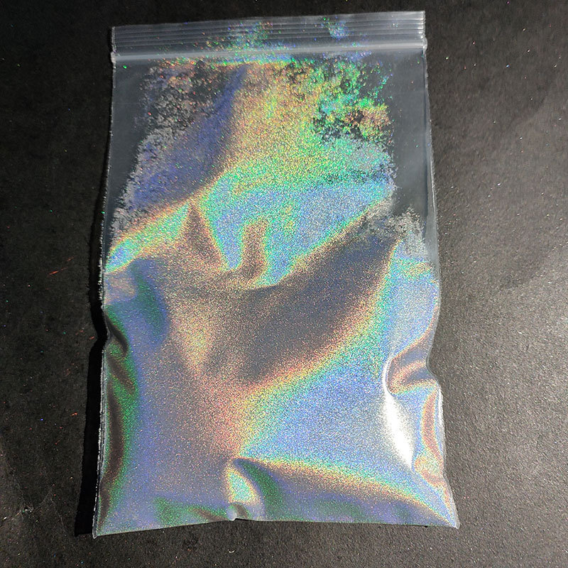 Holographic colour shift glitter powder for car paint coatings