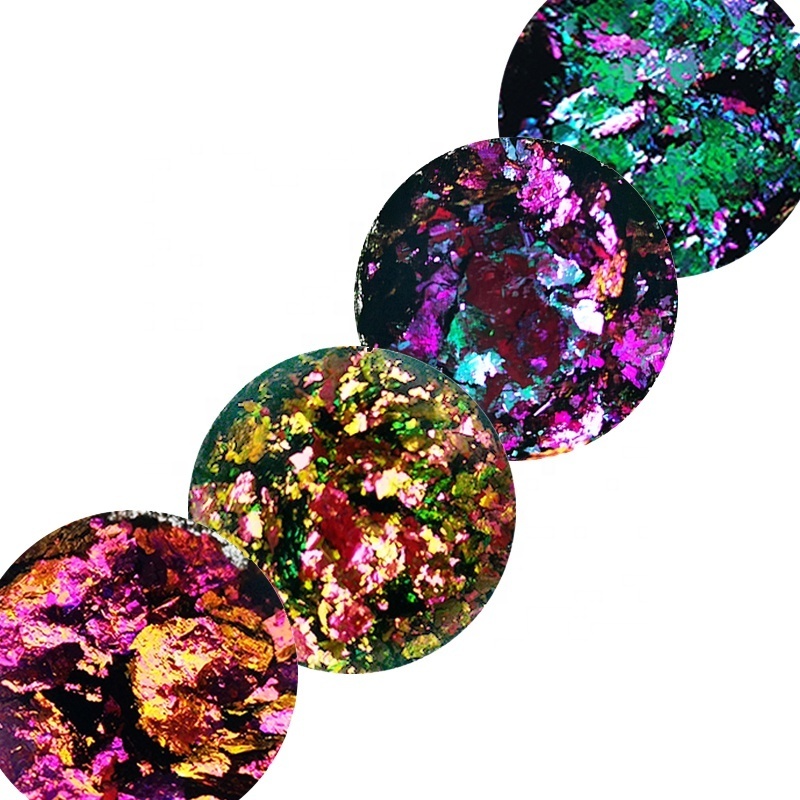 Chameleon Glass Irregular Flakes Used In Cosmetic Pigment Mirror Effect Pigment For Nail Polish