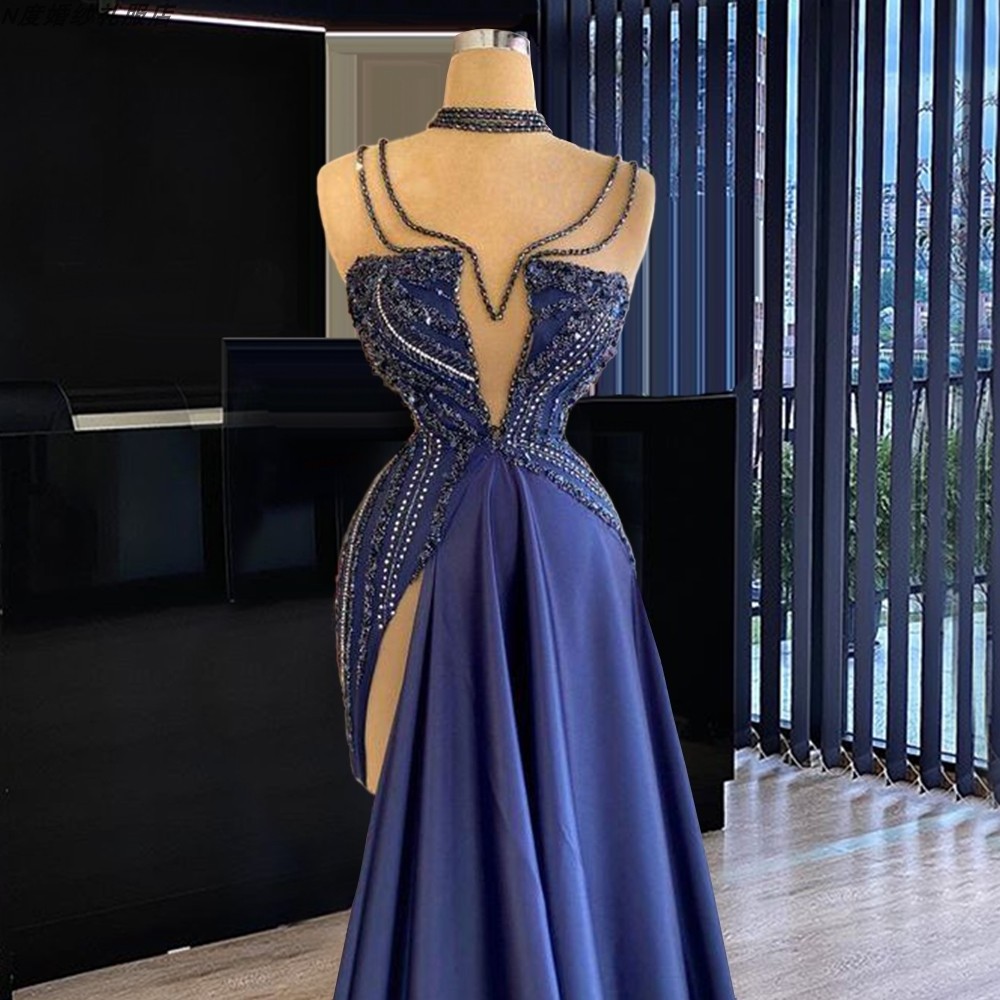 Womens Blue Banquet Stage Wear Runway Strapless Robe Soiree Innova Quinceanera Dresses Ball Dresses Prom Maxi Dress