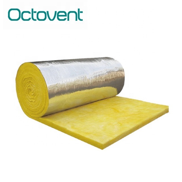 HVAC Thermal Duct Yellow Aluminium Foil Fiberglass Insulation Foam Pipe Insulation